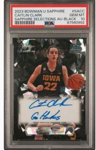 2023 Bowman Sapphire Black PSA 10 Caitlin Clark /10 “ON CARD” Auto ✍️ - Picture 1 of 2
