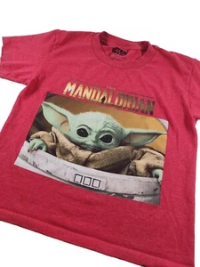 Star Wars The Mandalorian Baby Yoda Red Graphic Shirt Youth Size Large YL - Picture 1 of 7
