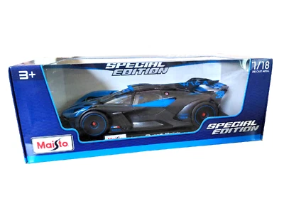 Maisto Edición Especial 1:18 Modelo Diecast Bugatti Bolide en Caja | Azul y Negro Foto 1 de 4