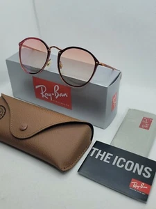 Authentic Ray-Ban Sunglasses Blaze Round RB3574N 9035 VO Gold/Pink Mirror 59mm - Picture 1 of 9