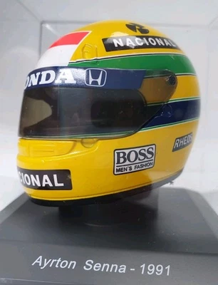 F1 Ayrton Senna McLaren Marlboro 1991 Helm Maßstab 1:5 DeAgostini NEU OVP - Bild 1 von 4