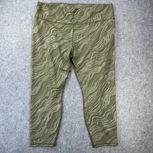 Fabletics PowerHold Leggings Damen 2XL Grün Marmor Print High Rise Capri - Bild 1 von 11