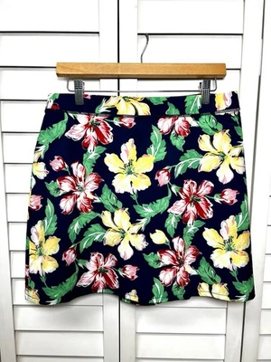 Pantalón Corto Pickleball de Golf RLX Ralph Lauren Tropical Floral Para Mujer Talla Mediana Azul Marino Foto 1 de 4