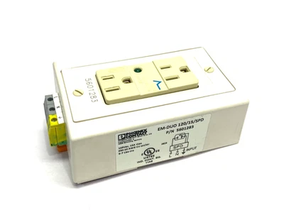 Phoenix Contact EM-DUO 120/15/SPD Rail-Mounted Utility Outlet 5601283 - Image 1 of 4