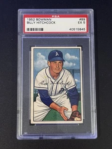 1952 BOWMAN BASEBALL CARD #89 BILLY HITCHCOCK ATHLETICS PSA 5 EX - Bild 1 von 2