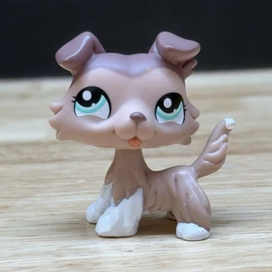 Auténtica figura de acción Littlest Pet Shop Hasbro Collie Dog #1330 LPS marrón tostado - Imagen 1 de 5