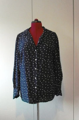 MONSOON, size 14, navy shirt white polka dots, relaxed fit,L/S, full sleeve, - Image 1 of 4