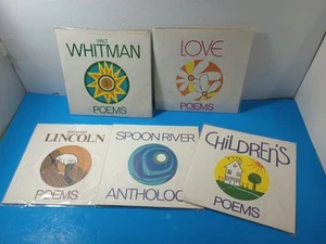 5 Mini LPs 33 1/3 Brand New Sealed Of Poems Walt Whitman ~Abraham Lincoln ~Love - Imagen 1 de 7