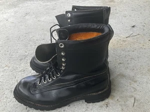 Vintage Hathorn Packer/Logger/Firefighter Boots Black Size 10.5 D Mens Vibram - Picture 1 of 18