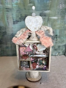 art assemblage handmade MOM Beauty SHADOWBOX fairy OOAK paper mache Mixed Media - Picture 1 of 8