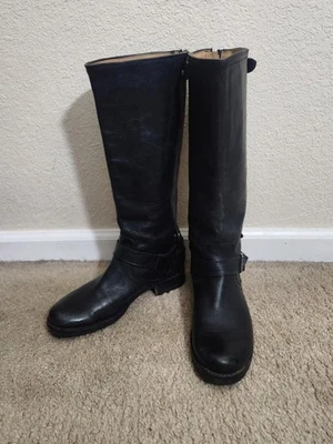 Frye  Women’s Tall Knee High Black Riding Leather Boots Size 10B - Image 1 of 4