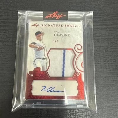 2025 Leaf Spectacular Tom Glavine 1/2 Signature Swatch Auto Atlanta Braves 💥 - Image 1 of 2