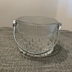 Vintage Mid Century Teleflora Glas 4" Eiskübel Chromgriff Made in France - Bild 1 von 14