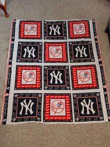 Vintage MLB Baseball New York Yankees Baumwollstoff 58" breit mal 66" lang 2002 - Bild 1 von 9