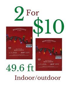 2 × Wondershop multicolor Mini (each 24’8” 100 Lights) Indoor/Outdoor
