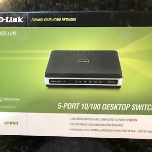 D-Link DES-1105 5port 10/100 unmanaged desktop switch TESTED & WORKING Open Box - Picture 1 of 5