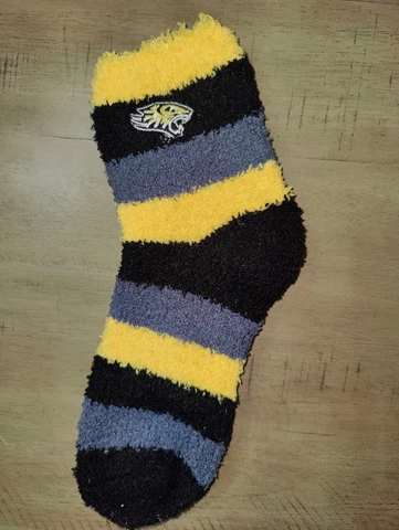 Missouri Tigers Women's Fuzzy NCAA Ankle Team Sleep Socks Medium Cover