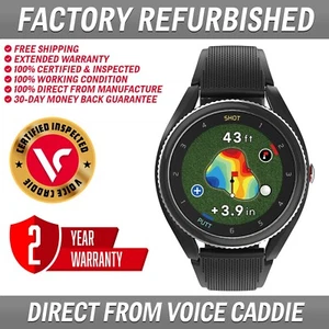 Voice Caddie T9 Golf GPS Watch W/ Green Undulation And V.AI 3.0 - Black UVC - Picture 1 of 6