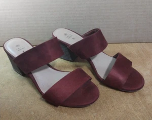 Call it Spring vegan Burgundy Velvet shoes Chunky Heels uk Size 4 - Picture 1 of 14