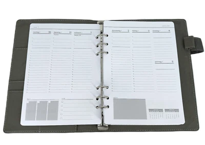 PAPETUUM 2025 Kalendereinlage A5 Ringbuch 1Woche/2Seiten für Filofax TimePlanner