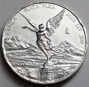 Mexico Liberty 2000, 1 Oz .999 Fine Silver Coin 1ST EDICION, KEY-DATE Plata .999 - Picture 1 of 4