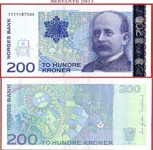 NORWAY 200 KRONER 2003 P 50b UNC Free shipping from 100$ - Picture 1 of 3