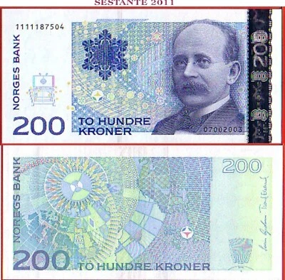 NORWAY 200 KRONER 2003 P 50b UNC Free shipping from 100$ - Image 1 of 3