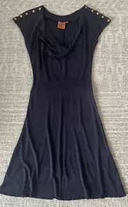 Tory Burch Women Stretch navy dress LOGO buttons Size XS SMALL NEW - Picture 1 of 5