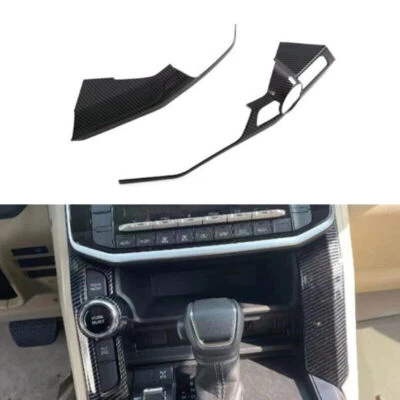 Carbon Fiber Center Console Switch Cover Trim For Toyota Land Cruiser 2022 2023 - Imagem 1 de 4