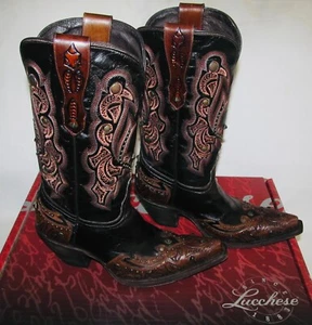 Botas vaqueras Lucchese Granito Café cuero de becerro para mujer talla 6,5 C M5706 - Imagen 1 de 11