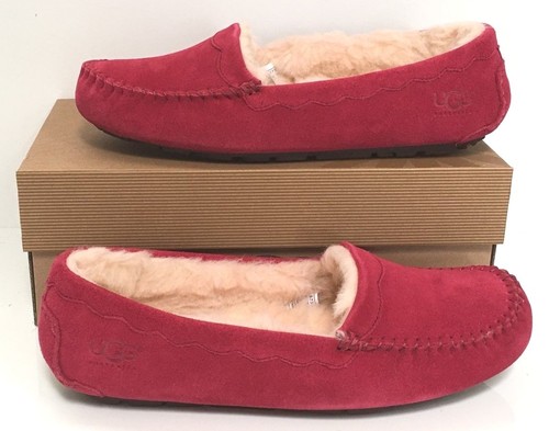 UGG Australia 57322 Rosso 6 Mocassini Donna Scarpe Pantofole Scamosciato Vino Borgogna 6