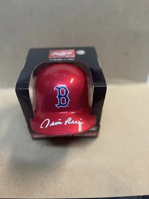 MINI CASCO firmado por Jim Rice de los Medias Rojas de Boston fanáticos holograma auténtico Foto 1 de 2
