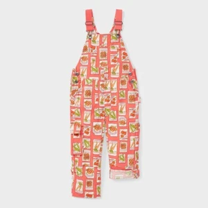 BEST SELLER Duluth Kids' Heirloom Gardening Bib Overalls Coral Seed Packets - Picture 1 of 1
