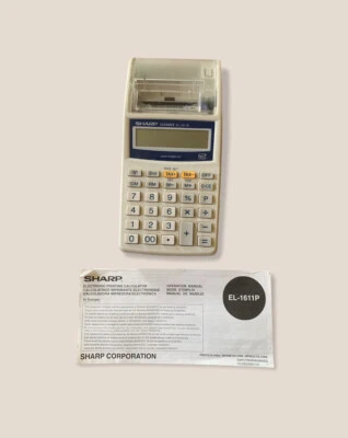 Sharp EL-1611P Printing Desk Top Calculator With Manual   - Image 1 of 4