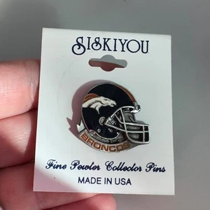 Vintage Denver Broncos Helmet Lapel Pin New on Card Fine Pewter - Picture 1 of 3