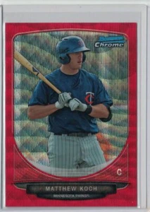 2013 Bowman Chrome Red Wave Refractor Matthew Koch #12/25 Minnesota Twins #BCP43 - Picture 1 of 2