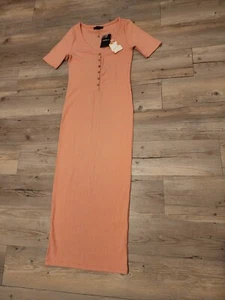 Forever 21 langes pfirsichfarbenes Kleid Größe S - Bild 1 von 8