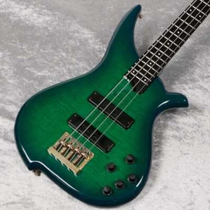 Electric Bass Guitar USED TUNE TWB-4 Green Made in Japan Maple Mahogany - Picture 1 of 10