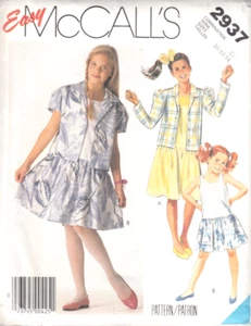McCall's Easy Schnittmuster 2937 Gr. CJ 10-12-14 Mädchen ungefüttert Jacke & Kleid - Bild 1 von 2