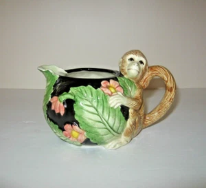 1987 Vintage Fitz & Floyd - Floral Rain Forest - Monkey Creamer - Picture 1 of 8