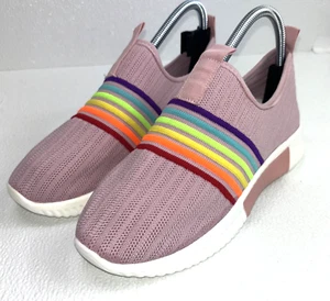 Tashm Slip-On Sneaker Schuh Rainbow Print und Lila Damen US 6 - Bild 1 von 11