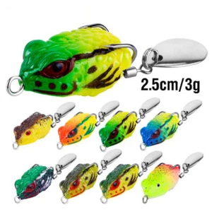 8PCS 2.5cm/3g Mini Frog Lure Topwater Soft Swimbait with Blade Bass Trout New - Picture 1 of 13