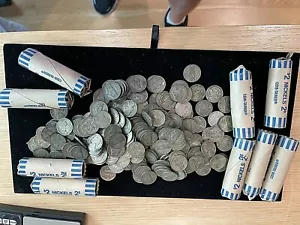 4 Rolls 5c Jefferson Silver War Nickels, 160 silver war nickels BELOW MELT - Picture 1 of 2