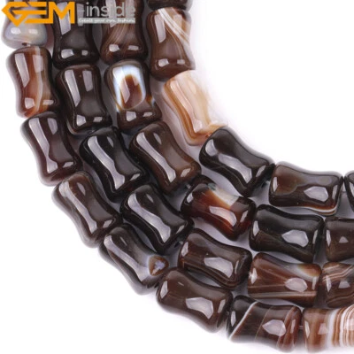 Cuentas sueltas espaciadoras de tubo de jaspe ópalo natural de bambú para hacer joyas 15" Foto 1 de 4