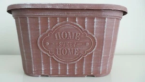Pair of Home Sweet Home Garden Trough Patio Planters 11.5" pots Powdered Brick - Picture 1 of 3