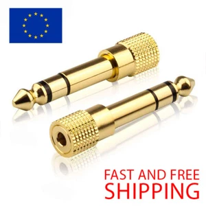 1 STCK. 6,35 mm 1/4"" Stecker auf 3,5 mm 1/8"" Buchse Stereo Kopfhörer Audio 6,5 mm - Bild 1 von 6