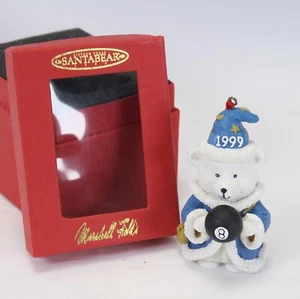 Marshall Field's 1999 Santa Bear Ornament Blue Wizard 8 Ball Santabear Red Box - Bild 1 von 8