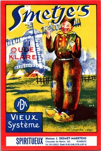 Vintage Liquor Label Smetje's Oude Klare Vieux Systeme Original Belgium - Picture 1 of 1