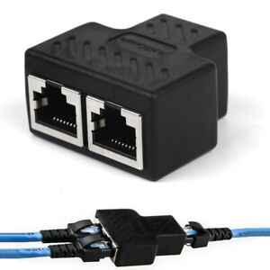 RJ45 SPLITTER ADAPTER LAN NETWORK ETHERNET CABLE 1-2 WAY DUAL CONNECTOR PLUG