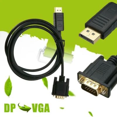 6FT Display Port DisplayPort DP to VGA Cable Adapter Converter For Dell Nuc 1.8m - Image 1 of 4